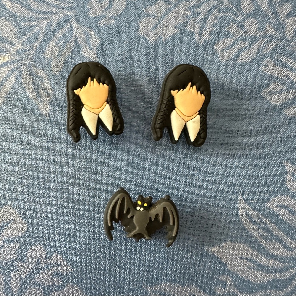 Wednesday Addams Jibits Shoes Charms set of 3